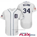 Maglia Baseball Uomo Detroit Tigers 2017 Stelle e Strisce James Mccann Bianco Flex Base