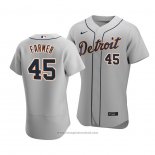 Maglia Baseball Uomo Detroit Tigers Buck Farmer Autentico Road Grigio