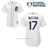 Maglia Baseball Uomo Detroit Tigers Denny Mcclain 17 Bianco Home Cool Base