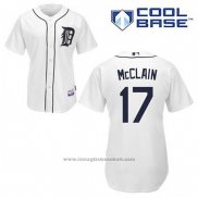 Maglia Baseball Uomo Detroit Tigers Denny Mcclain 17 Bianco Home Cool Base