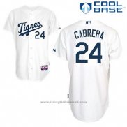 Maglia Baseball Uomo Detroit Tigers Miguel Cabrera 24 Bianco Los Tigres Cool Base