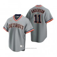 Maglia Baseball Uomo Detroit Tigers Sparky Anderson Cooperstown Collection Road Grigio