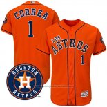 Maglia Baseball Uomo Houston Astros 1 Carlos Correa Arancione Hispanic Heritage