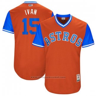 Maglia Baseball Uomo Houston Astros 2017 Little League World Series Carlos Beltran Arancione