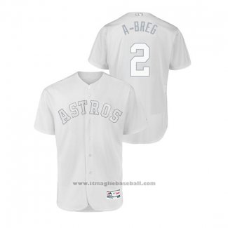 Maglia Baseball Uomo Houston Astros Alex Bregman 2019 Players Weekend Autentico Bianco