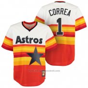 Maglia Baseball Uomo Houston Astros Carlos Correa Arancione Cooperstown Hardwood