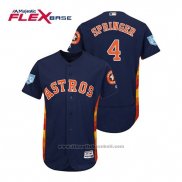 Maglia Baseball Uomo Houston Astros George Springer Flex Base Allenamento Primaverile 2019 Blu