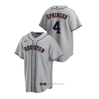 Maglia Baseball Uomo Houston Astros George Springer Replica Road Grigio