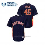 Maglia Baseball Uomo Houston Astros Gerrit Cole 2019 Postseason Cool Base Blu