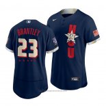 Maglia Baseball Uomo Houston Astros Michael Brantley 2021 All Star Autentico Blu