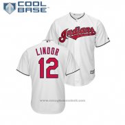 Maglia Baseball Uomo Indians Francisco Lindor Cool Base Big & Tall Home Bianco