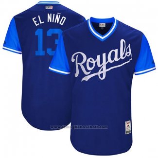 Maglia Baseball Uomo Kansas City Royals 2017 Little League World Series Salvador Perez Blu