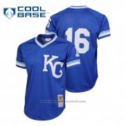 Maglia Baseball Uomo Kansas City Royals Bo Jackson Cooperstown Collezione Mesh Batting Practice Blu