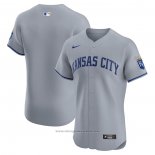 Maglia Baseball Uomo Kansas City Royals Road Vapor Premier Elite Patch Grigio