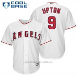 Maglia Baseball Uomo Los Angeles Angels 9 Justin Upton Bianco Home Giocatore Cool Base