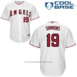 Maglia Baseball Uomo Los Angeles Angels Andrelton Simmons Bianco Cool Base Autentico