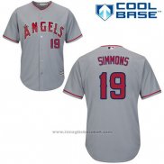 Maglia Baseball Uomo Los Angeles Angels Andrelton Simmons Grigio Cool Base Autentico