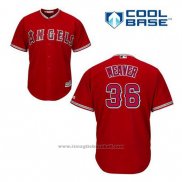 Maglia Baseball Uomo Los Angeles Angels Jerojo Weaver 36 Rosso Alternato Cool Base