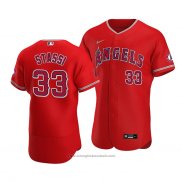 Maglia Baseball Uomo Los Angeles Angels Max Stassi Autentico Alternato Rosso