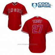 Maglia Baseball Uomo Los Angeles Angels Mike Trout 27 Rosso Alternato Cool Base