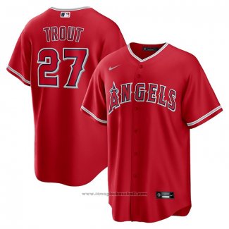 Maglia Baseball Uomo Los Angeles Angels Mike Trout Alternato Replica Rosso