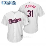 Maglia Baseball Uomo Los Angeles Dodgers 2017 Stelle e Strisce Joc Pederson Bianco Cool Base