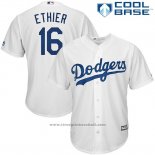 Maglia Baseball Uomo Los Angeles Dodgers Andre Ethier Bianco Cool Base