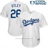 Maglia Baseball Uomo Los Angeles Dodgers Bianco Chase Utley Cool Base Giocatore