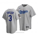 Maglia Baseball Uomo Los Angeles Dodgers Chris Taylor 2020 Replica Alternato Grigio
