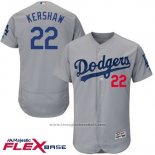 Maglia Baseball Uomo Los Angeles Dodgers Clayton Kershaw Autentico Collection Grigio Flex Base