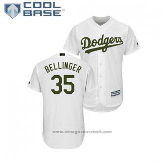 Maglia Baseball Uomo Los Angeles Dodgers Cody Bellinger 2018 Memorial Day Cool Base Bianco