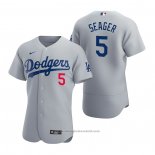 Maglia Baseball Uomo Los Angeles Dodgers Corey Seager Autentico 2020 Alternato Grigio