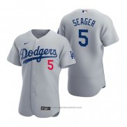Maglia Baseball Uomo Los Angeles Dodgers Corey Seager Autentico 2020 Alternato Grigio