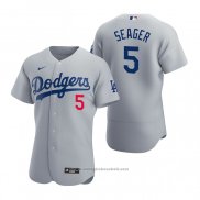 Maglia Baseball Uomo Los Angeles Dodgers Corey Seager Autentico 2020 Alternato Grigio