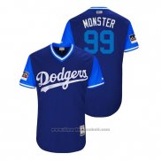 Maglia Baseball Uomo Los Angeles Dodgers Hyun Jin Ryu 2018 LLWS Players Weekend Monster Blu