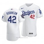 Maglia Baseball Uomo Los Angeles Dodgers Jackie Robinson Day Autentico Home Bianco