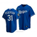 Maglia Baseball Uomo Los Angeles Dodgers Joc Pederson 2020 Replica Alternato Blu