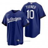 Maglia Baseball Uomo Los Angeles Dodgers Justin Turner 2021 City Connect Replica Blu