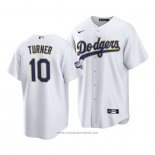 Maglia Baseball Uomo Los Angeles Dodgers Justin Turner 2021 Gold Program Replica Bianco
