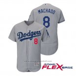 Maglia Baseball Uomo Los Angeles Dodgers Manny Machado Flex Base Autentico Collezione Grigio