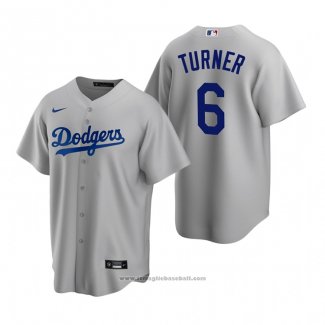 Maglia Baseball Uomo Los Angeles Dodgers Trea Turner Replica Alternato Grigio