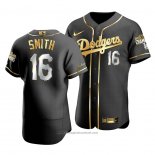 Maglia Baseball Uomo Los Angeles Dodgers Will Smith Black 2020 World Series Champions Golden Limited Autentico