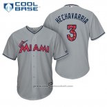 Maglia Baseball Uomo Miami Marlins 2017 Stelle e Strisce Adeiny Hechavarria Grigio Cool Base