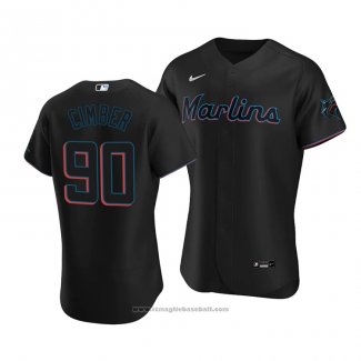 Maglia Baseball Uomo Miami Marlins Adam Cimber Autentico Alternato Nero