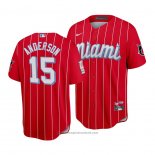 Maglia Baseball Uomo Miami Marlins Brian Anderson 2021 City Connect Replica Rosso