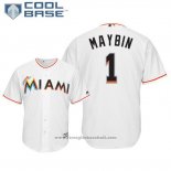 Maglia Baseball Uomo Miami Marlins Cameron Maybin Cool Base Home Bianco