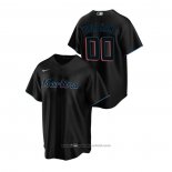 Maglia Baseball Uomo Miami Marlins Personalizzate Replica Alternato Nero