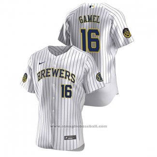 Maglia Baseball Uomo Milwaukee Brewers Ben Gamel Autentico 2020 Home Bianco