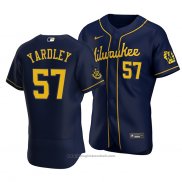 Maglia Baseball Uomo Milwaukee Brewers Eric Yardley Autentico Alternato Blu