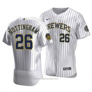 Maglia Baseball Uomo Milwaukee Brewers Jacob Nottingham Autentico Primera Bianco